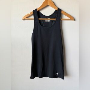 Under Armour Women’s Black Ribbed Sleeveless Tank Top Athleisure Activewear